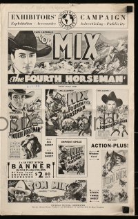 8x521 FOURTH HORSEMAN pressbook 1932 Tom Mix, King of the Western Stars in a Blazing Drama, rare!