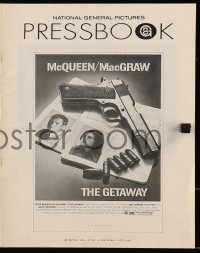 8x525 GETAWAY pressbook 1972 Steve McQueen, Ali McGraw, Sam Peckinpah, cool gun & passports image!