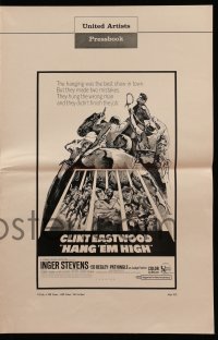 8x530 HANG 'EM HIGH pressbook 1968 cowboys Clint Eastwood & Dennis Hopper, sexy Inger Stevens!