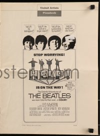 8x535 HELP pressbook 1965 The Beatles, John, Paul, George & Ringo, rock & roll classic!