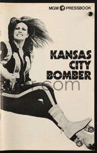 8x545 KANSAS CITY BOMBER pressbook 1972 sexy roller derby girl Raquel Welch, hottest thing on wheels