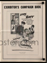 8x565 LUCKY NICK CAIN pressbook 1951 great noir art of George Raft with gun & sexy Coleen Gray!