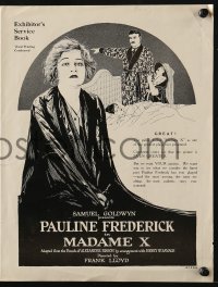 8x566 MADAME X pressbook 1920 Pauline Frederick, from Alexandre Bisson's classic play!