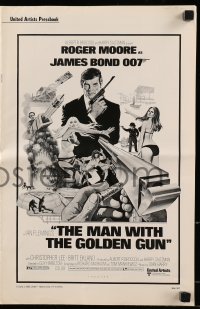 8x570 MAN WITH THE GOLDEN GUN pressbook 1974 Christopher Lee as as Francisco Scaramanga!