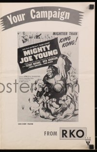 8x580 MIGHTY JOE YOUNG pressbook R1957 first Ray Harryhausen, art of ape rescuing girl from lions!