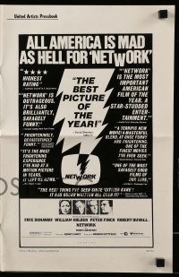 8x582 NETWORK pressbook 1976 written by Paddy Cheyefsky, William Holden, Sidney Lumet classic!