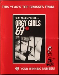 8x588 ORGY GIRLS '69 pressbook 1968 sexual interconnect of 5 lust-filled segments of private lives!