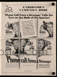8x593 PHONE CALL FROM A STRANGER pressbook 1952 Bette Davis, Shelley Winters, Michael Rennie