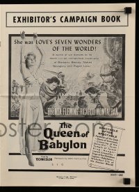 8x601 QUEEN OF BABYLON pressbook 1956 art of sexy Rhonda Fleming, love's seven wonders of the world!