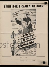 8x605 RAWHIDE pressbook 1951 Tyrone Power & pretty Susan Hayward in western action!