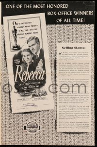 8x606 REBECCA pressbook R1948 Alfred Hitchcock classic starring Laurence Olivier & Joan Fontaine!