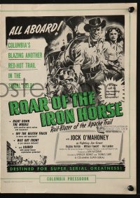8x608 ROAR OF THE IRON HORSE pressbook 1951 Jock Mahoney, rail-blazer of the Apache trail!