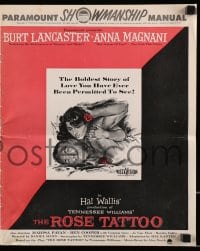 8x611 ROSE TATTOO pressbook 1955 Burt Lancaster, Anna Magnani, written by Tennessee Williams!