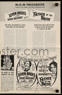 8x618 SEVEN BRIDES FOR SEVEN BROTHERS/FATHER OF THE BRIDE pressbook 1950s Stanley Donen & Vincente Minnelli!