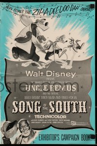 8x621 SONG OF THE SOUTH pressbook R1956 Walt Disney, Uncle Remus, Br'er Rabbit & Br'er Bear!