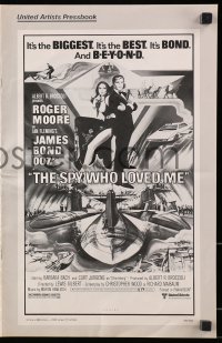 8x626 SPY WHO LOVED ME pressbook 1977 art of Roger Moore as James Bond 007 by Bob Peak