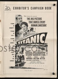8x641 TITANIC pressbook 1953 Clifton Webb & Barbara Stanwyck on the legendary ship!