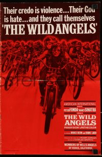 8x657 WILD ANGELS pressbook 1966 biker Peter Fonda & sexy Nancy Sinatra on motorcycle!