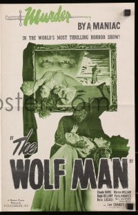 8x658 WOLF MAN pressbook R1948 Lon Chaney Jr., Claude Rains, Maria Ouspenskaya, & Bela Lugosi!
