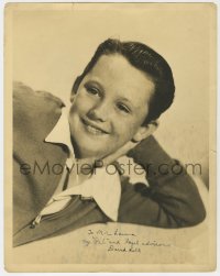 8y055 DAVID HOLT signed deluxe 11x14 still 1930s great smiling portrait of the child actor!
