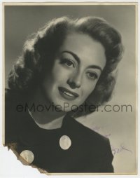 8y059 JOAN CRAWFORD signed deluxe 11x14 still 1940s head & shoulders portrait of the leading lady!