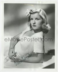 8y644 BARBARA BEL GEDDES signed 8x10.25 REPRO still 1980s great close up with flowers in her hair!