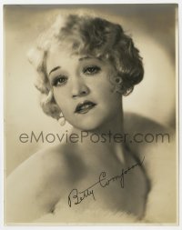 8y155 BETTY COMPSON signed deluxe 7.5x9.75 still 1930s sexy bare shoulder portrait with fur!