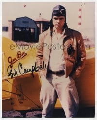 8y538 BILLY CAMPBELL signed color 8x10 REPRO still 2000s c/u standing by airplane in The Rocketeer!