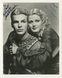 8y725 FLASH GORDON signed 8x10 REPRO still 1980s by BOTH Buster Crabbe AND Jean Rogers in costume!