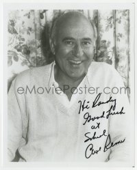 8y668 CARL REINER signed 8x10 REPRO still 1990s great smiling portrait of the actor/writer!