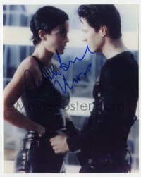 8y544 CARRIE-ANNE MOSS signed color 8x10 REPRO still 2000s with Keanu Reeves in The Matrix!