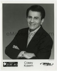 8y521 CASEY KASEM signed 8x10 publicity still 1990s smiling portrait of the famous radio personality