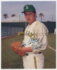 8y507 CATFISH HUNTER signed color 8x10 publicity still 1980s the Oakland Athletics baseball pitcher!