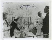 8y672 CHRISTOPHER LEE signed 8x10.25 REPRO still 1980s in a scene from To the Devil a Daughter!