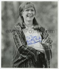 8y716 ELLEN BURSTYN signed 7.25x8.5 REPRO still 1980s standing portrait wrapped in a blanket!