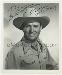 8y731 GENE AUTRY signed 8x10 REPRO still 1970s great close portrait of the famous cowboy star!