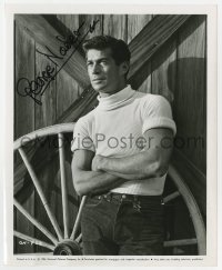 8y193 GEORGE NADER signed 8.25x10 still 1956 great close up in turtleneck with his arms crossed!