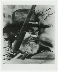 8y764 JACK ELAM signed 8x10 REPRO still 1980s great close up with rifle & cowboy hat from Hawmps!