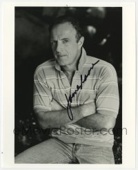 8y770 JAMES CAAN signed 8x10 REPRO still 1990s angry seated portrait with arms crossed!