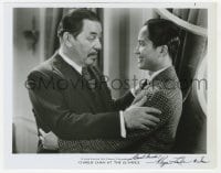 8y824 KEYE LUKE signed 8x10.25 REPRO still 1980s w/Warner Oland in Charlie Chan at the Olympics!