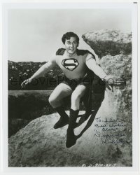 8y827 KIRK ALYN signed 8x10 REPRO still 1980s great full-length close up in costume as Superman!