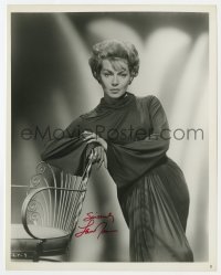 8y244 LANA TURNER signed 8x10.25 still 1960 full-length portrait in flowing gown leaning on chair!