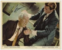 8y136 LEE MARVIN signed color 8x10 still #8 1967 close up in fight scene from Point Blank!