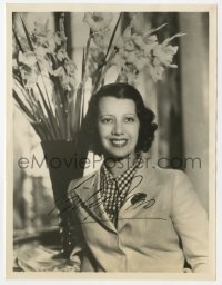 8y251 LILY PONS signed 7x9 still 1930s great smiling portrait of the pretty actress by flowers!