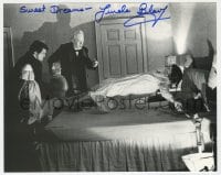 8y840 LINDA BLAIR signed 8x10 REPRO still 1990s best scene levitating from bed in The Exorcist!