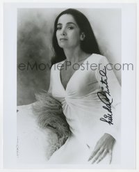 8y841 LINDA CRISTAL signed 8x10.25 REPRO still 1980s close up of the beautiful Argentinean actress!