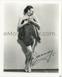 8y847 LOIS JANUARY signed 8x10 REPRO still 1970s smiling portrait naked behind a towel!