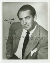 8y851 MACDONALD CAREY signed 8x10 REPRO still 1980s youthful portrait of the actor in suit & tie!