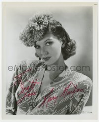 8y872 MARY MARTIN signed 8x10 REPRO still 1980s sexy portrait wearing cool dress & headpiece!