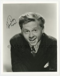 8y884 MICKEY ROONEY signed 8x10 REPRO still 1980s great smiling portrait of the Hollywood legend!